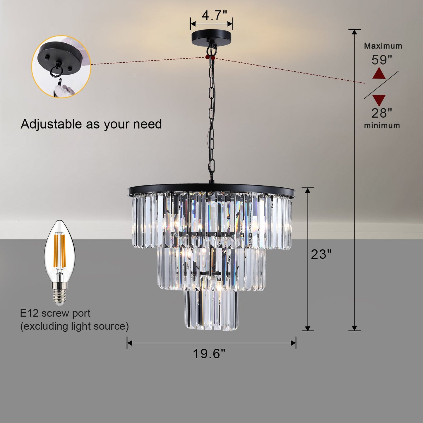 Black Luxury Crystal Chandelier Modern Chandeliers Lights Fixture