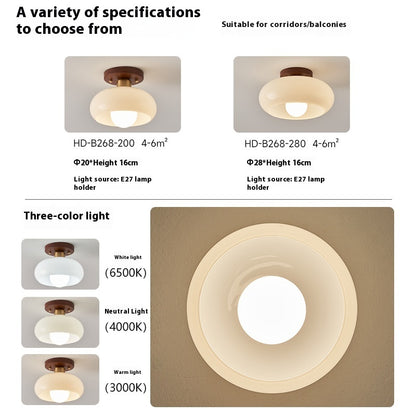 Cream Style Walnut Ceiling Lamp Minimalist Creative Lamps