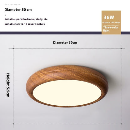 Bedroom Ceiling Lamp Creative Walnut Colors