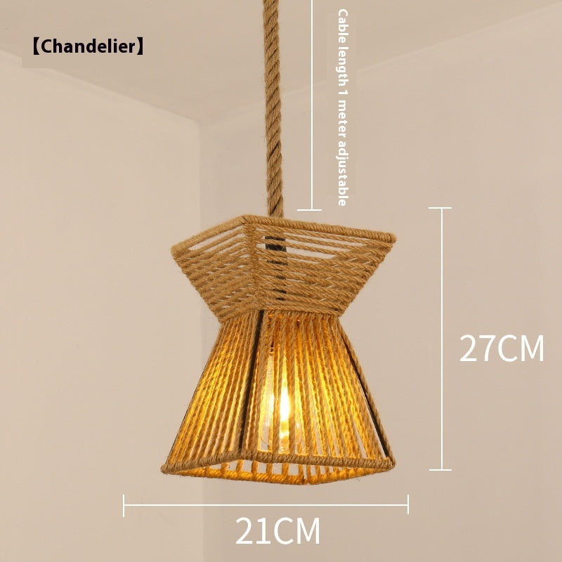 Hemp Rope Retro Restaurant Ideas Industrial Style Chandelier