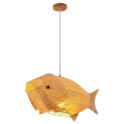 Chinese Style Handmade Bamboo Fish-shaped Chandelier