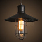 Iron Bird Cage Pendant Light - Industrial Black