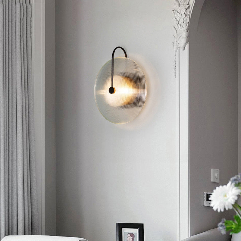 Bedside Door Aisle Round Glass Wall Lamp