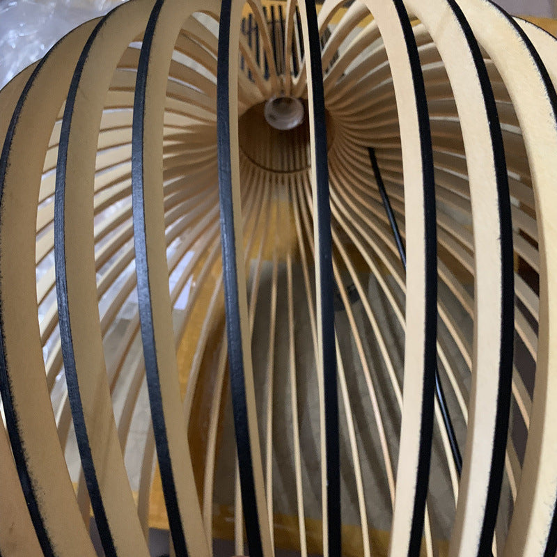 Retro Wooden Bird Cage Chandelier Living Room Bedroom Bedside Lamp