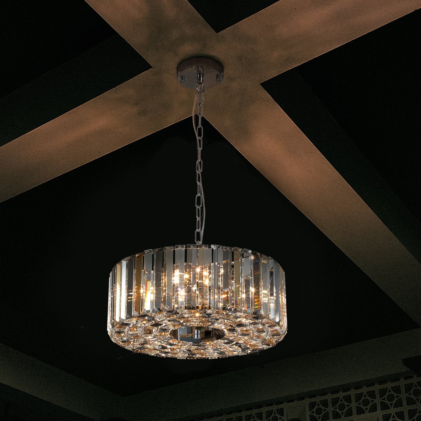 Modern Crystal Chandelier for Living-Room Round Cristal Lamp Luxury