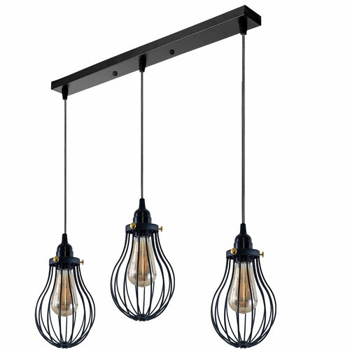 Black Cage Pendant Light Kitchen E27 ~3398