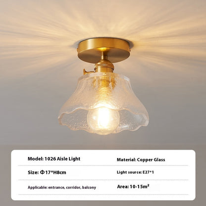 Brass Glass Ceiling Lamp Corridor Ceiling Lamp