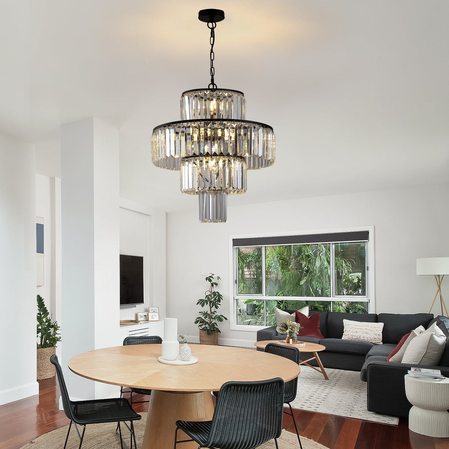 Black Luxury Crystal Chandelier Modern Chandeliers Lights Fixture