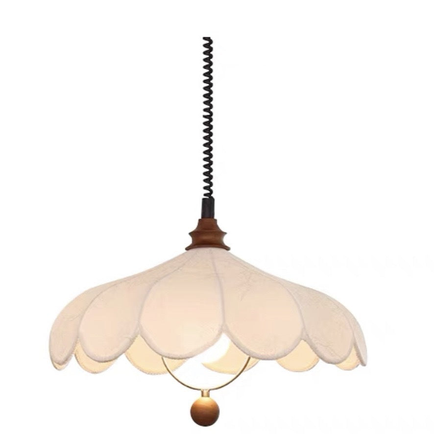 French Retro Cream Retractable Ceiling Chandelier