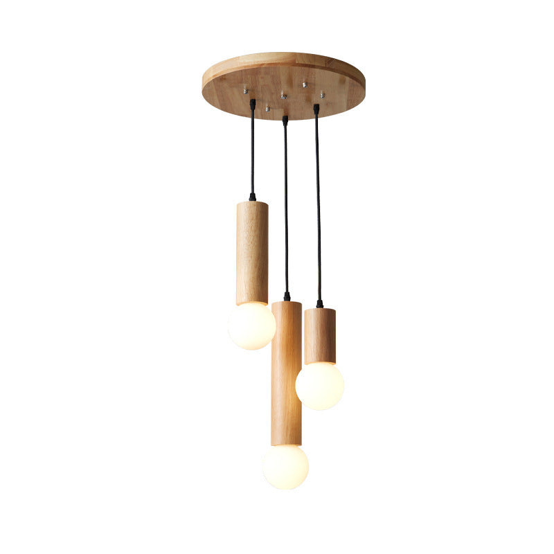 Wood Chandelier Restaurant Bar Stairs Simple Modern Creative Lamp