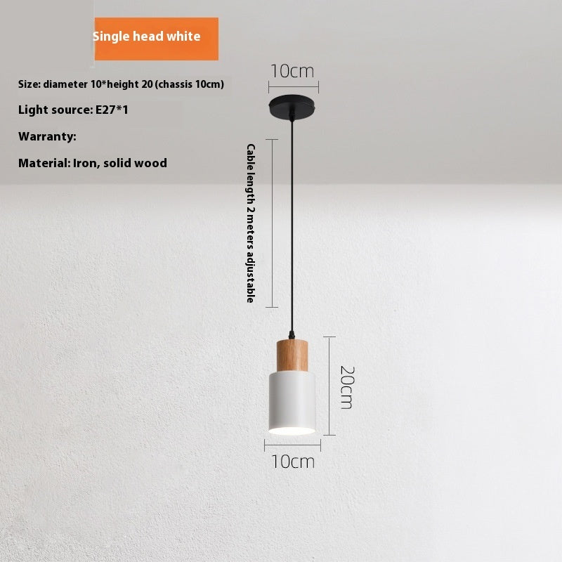 Simple Straight Creative Macaron Wood Chandelier