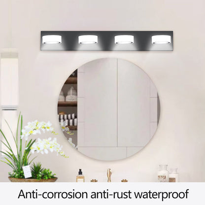 LED Modern Black 4-Light Vanity Lights Fixtures Over Mirror Bath Wall