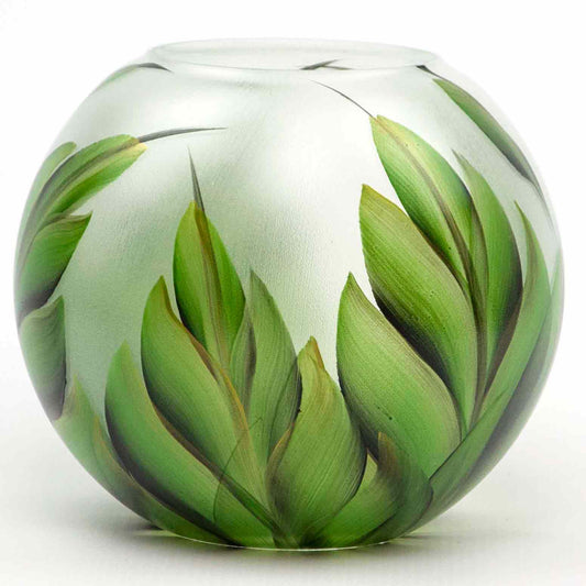 Handpainted Glass Vase for Flowers | Painted Art Glass Vase | Interior