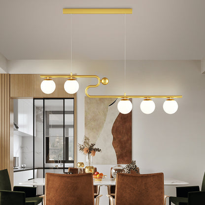 Simple Modern Creative Rectangle Dining Table Starry Chandelier
