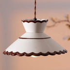 Brass & Ceramic Pendant Light for Bedside