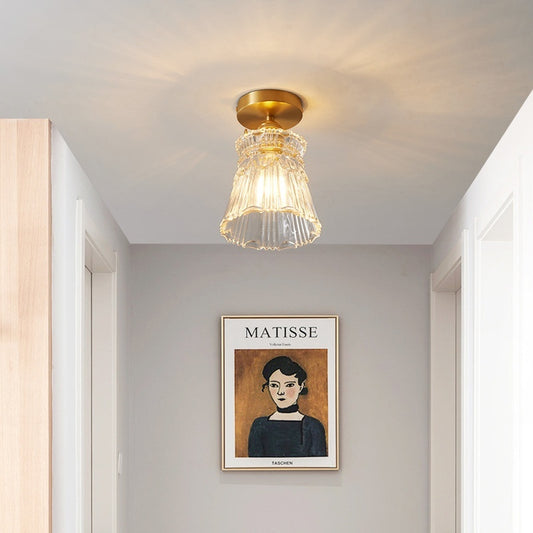 Brass Glass Ceiling Lamp Corridor Ceiling Lamp