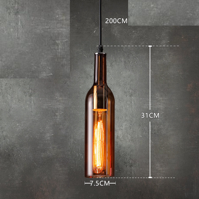 Nordic Wine Bottle Glass Pendant Chandelier