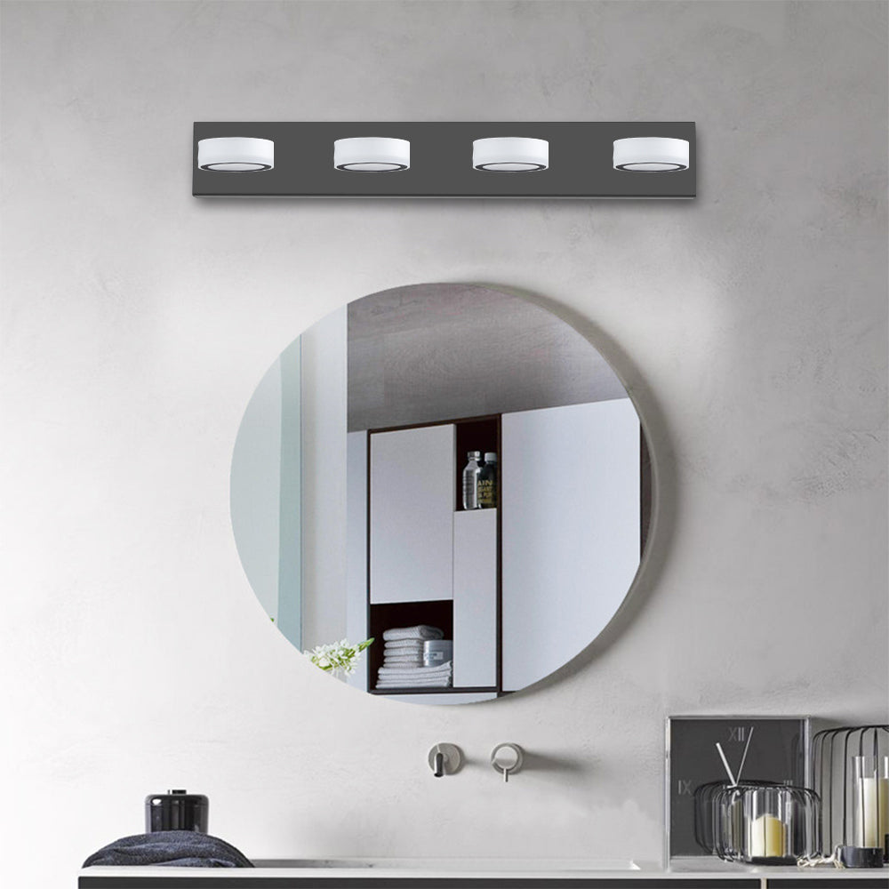 LED Modern Black 4-Light Vanity Lights Fixtures Over Mirror Bath Wall