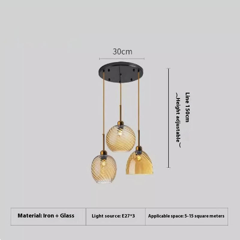 Modern Glass Pendant Chandelier for Bedroom