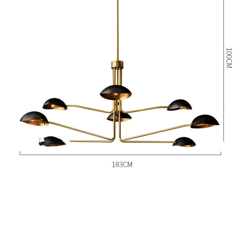 American Minimalist Full Copper Creative Fashion Chandelier