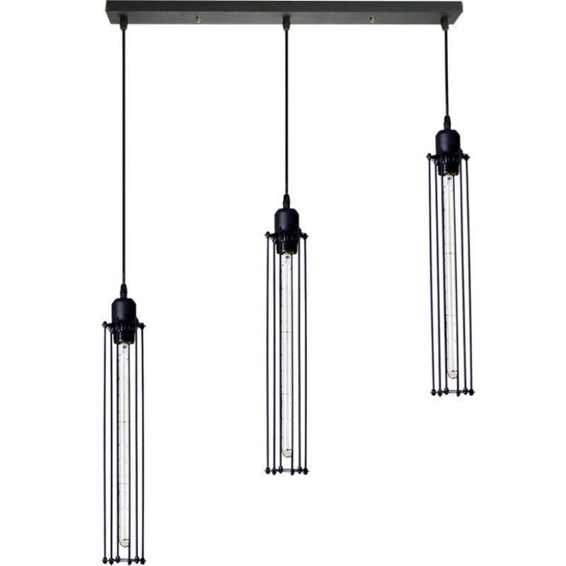 Industrial Iron Pendant Chandelier 3-Head
