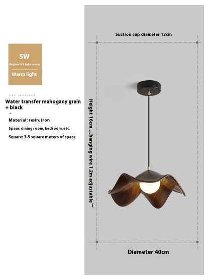 Lotus Leaf Dining-room Lamp Log Pattern Chandelier