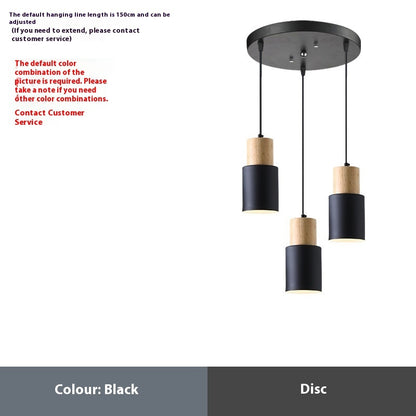 Simple Straight Creative Macaron Wood Chandelier