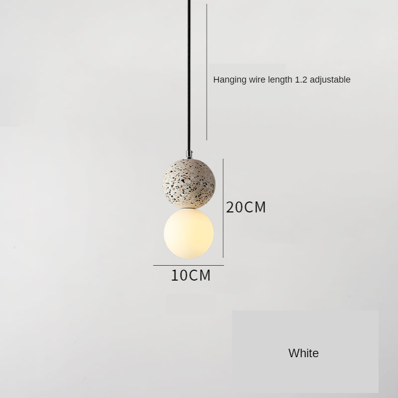 Lámpara colgante nórdica de terrazo con pantalla de cristal