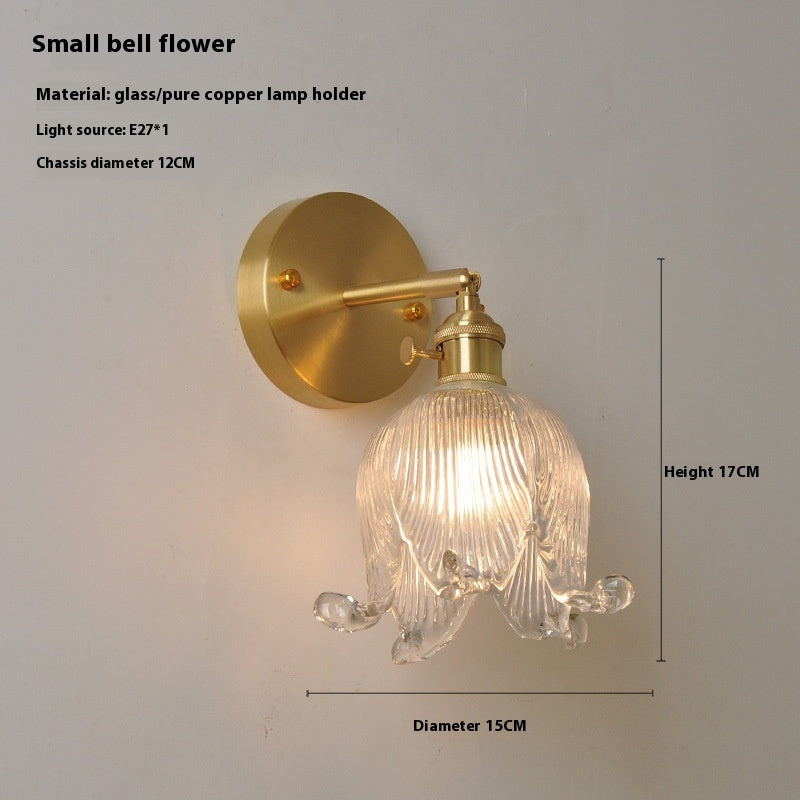Retro Nordic Brass Glass Small Droplight Restaurant Bedside Unique Creative Simple Lamps