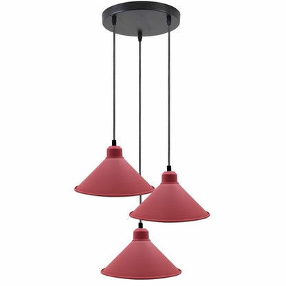 Modern Industrial Cone Shade Pendant Light E27 Adjustable Hanging Lamp
