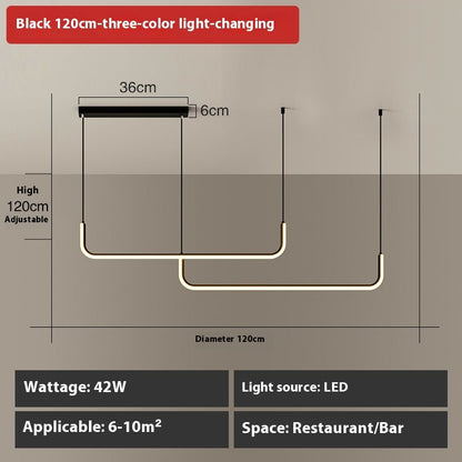 Creative Led Chandelier Minimalist Strip Wide Pressure Lamp
