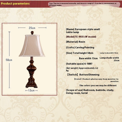 Retro European Style Lamp Bedroom Bedside Hotel Decoration