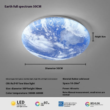 New Chinese Moon Nordic Creative And Cozy Room Bedroom Log Balcony Aisle LED Ceiling Light