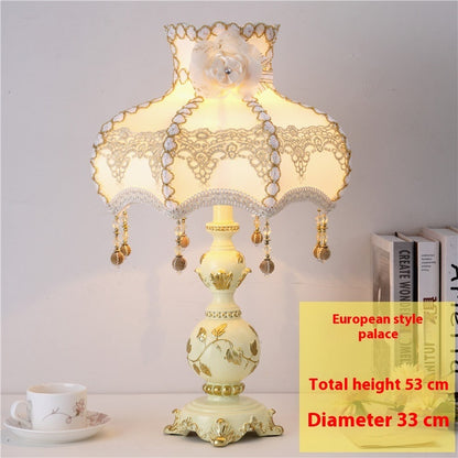 European-style Romantic Warm Light Bedroom Table Lamp