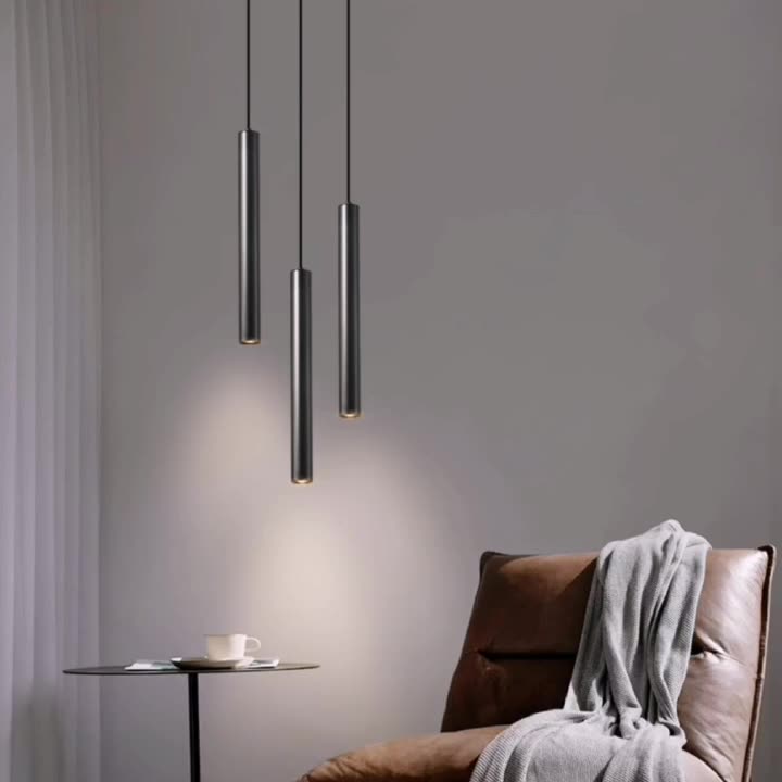 Lámpara colgante de cobre moderna, araña de dormitorio