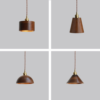 Black Walnut Single-head Droplight Leisure Window Model Room Bed Breakfast Chandelier