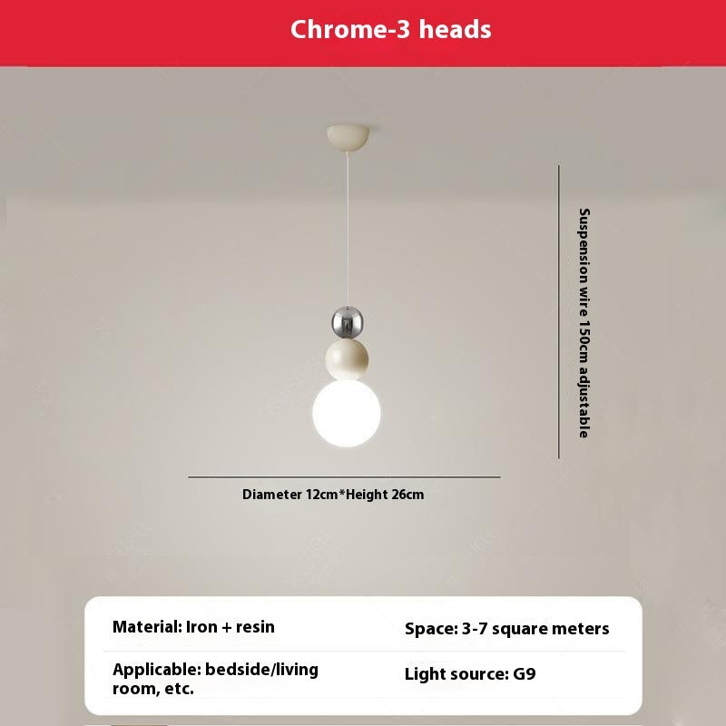 Cream Style Full Spectrum Bedroom Bedside Chandelier