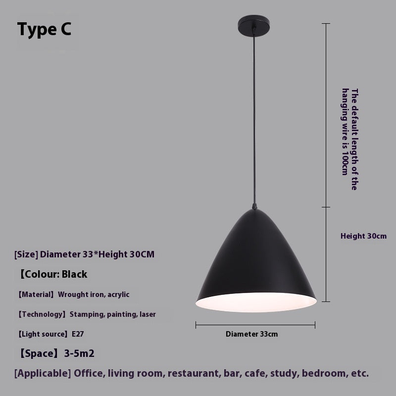 Modern Black Metal Pendant Lamp