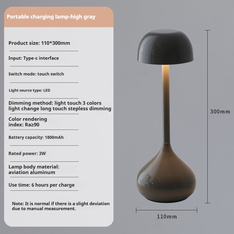 Nordic Denmark Portable Rechargeable Light Room Decorations Decorative Bedside Table Lamp