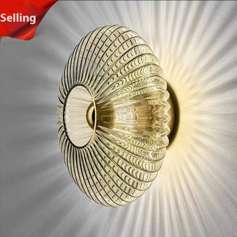 French-style Mid-ancient Bauhaus Glass Wall Lamp