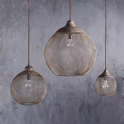 Retro Industrial Style Iron Iron Net Chandelier