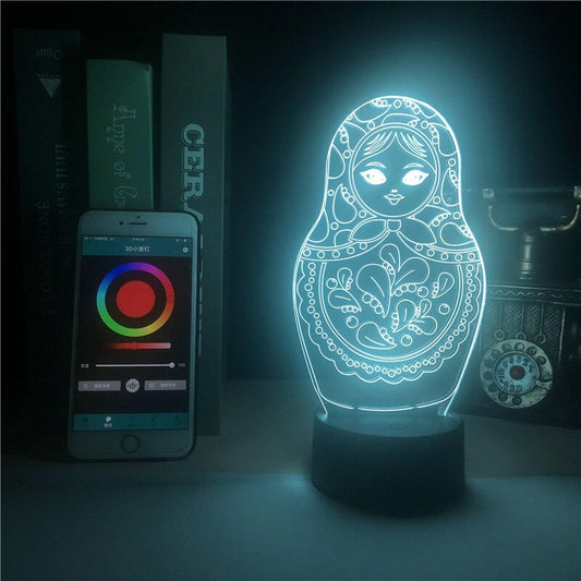 Clock Base Table Lamp Russian Doll National Atmosphere Festival Light Bright Base Nightligh Christmas Decor Visual Light Lamp