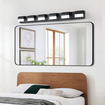 Modern Bathroom Vanity Lighting 6-Light LED Vanity Lights Over Mirror