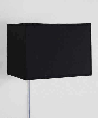 16"W Floating Shade Plug-In Wall Light Black