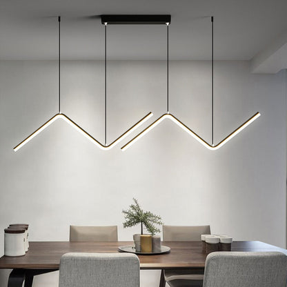 Irregular Strip Dining-room Lamp Modern Minimalist Chandelier