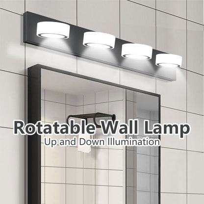 LED Modern Black 4-Light Vanity Lights Fixtures Over Mirror Bath Wall