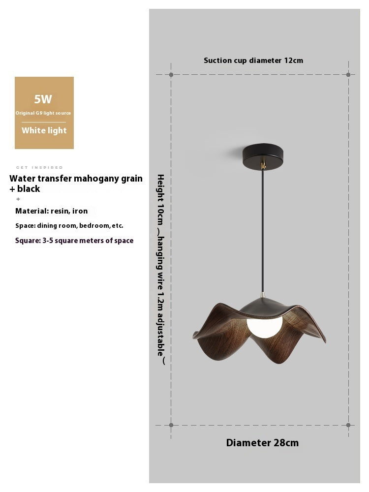 Lotus Leaf Dining-room Lamp Log Pattern Chandelier