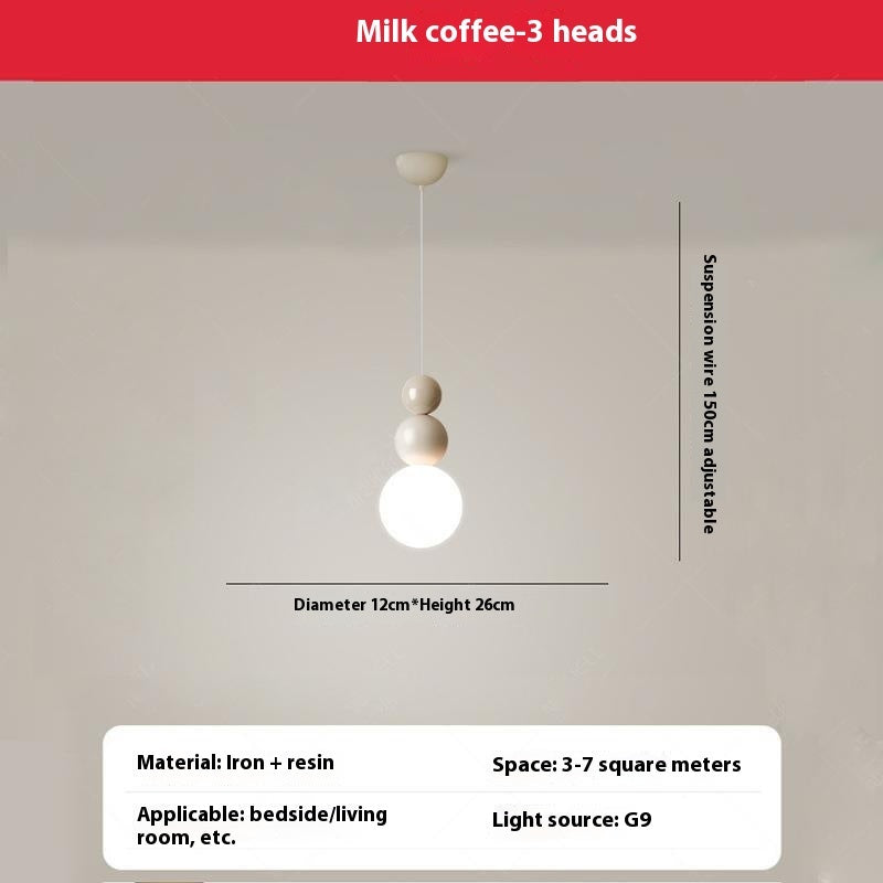 Cream Style Full Spectrum Bedroom Bedside Chandelier