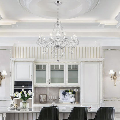 Crystal Chandeliers Clear Chandelier 25 * 27.5In 10-Light Modern