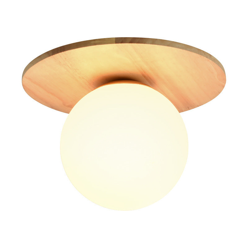 Nordic And Japanese Style Log-style Entrance Light